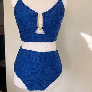 Textured Blue Bikini, size small